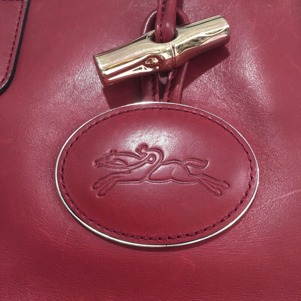 * LONGCHAMP  * Elegant Roseau Heritage Red Leather Tote Bag - Picture 2 of 8